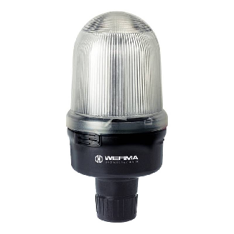 Feu tournant DEL RM 24VDC TRANSPARENT IP65 Ø98mm NOIR-Lire la description