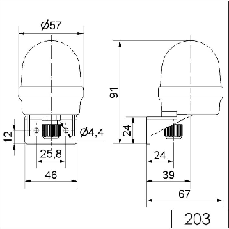 Feu permanent WM 12-240V VERT IP65 Ø57mm NOIR-Lire la description