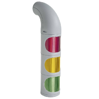 Feu permanent DEL WM 24VDC VERT/ORANGE/ROUGE IP65,IP69K Ø60mm GRIS-Lire la description