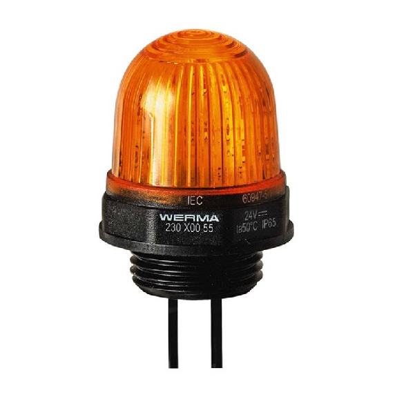 Feu permanent DEL EM 24VDC ORANGE IP65 Ø29mm NOIR-Lire la description