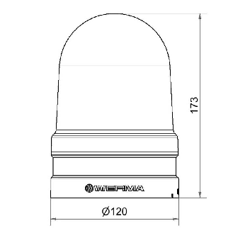 Maxi Rotatif 12-24VAC/DC BLANC IP66 Ø120mm GRIS-Lire la description