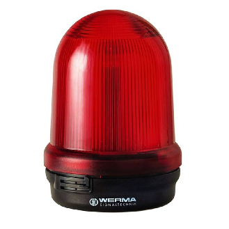 Feu à éclats BM 24VDC ROUGE IP65 Ø98mm NOIR-Lire la description
