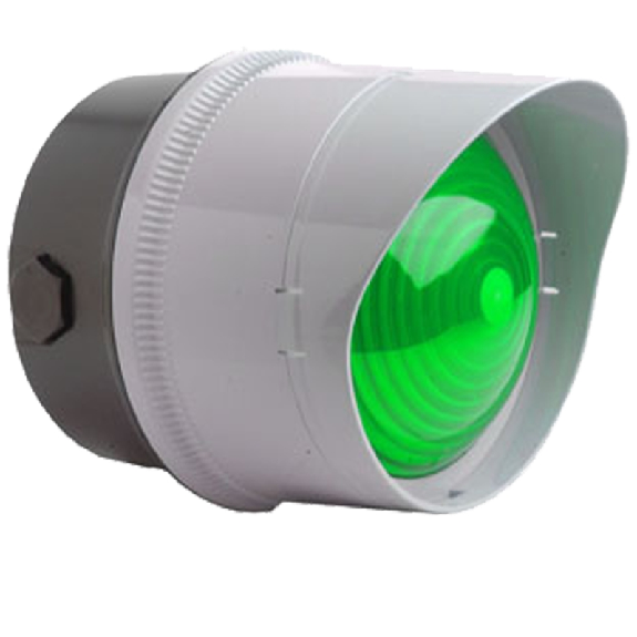 Feu trafic LED compact Vert 10-14 Vcc / 16-33 Vcc ø100 mm IP65-Lire la description