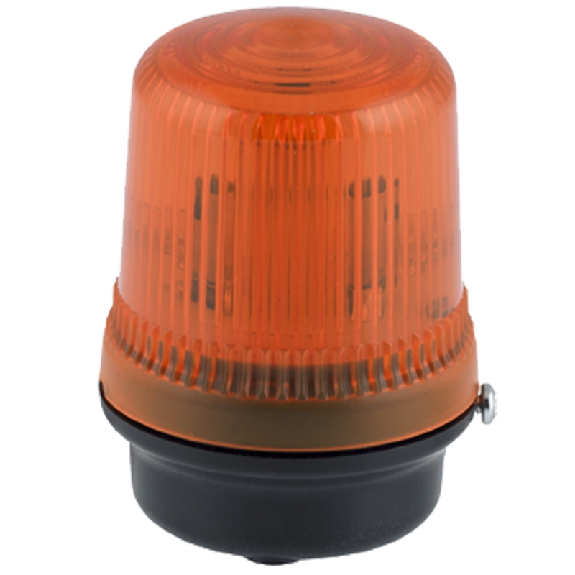 Feu LED fond plat 230Vac Orange 80xø60mm IP65-Lire la description