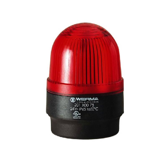 Feu permanent DEL BM 230VAC ROUGE IP65 Ø58mm NOIR-Lire la description
