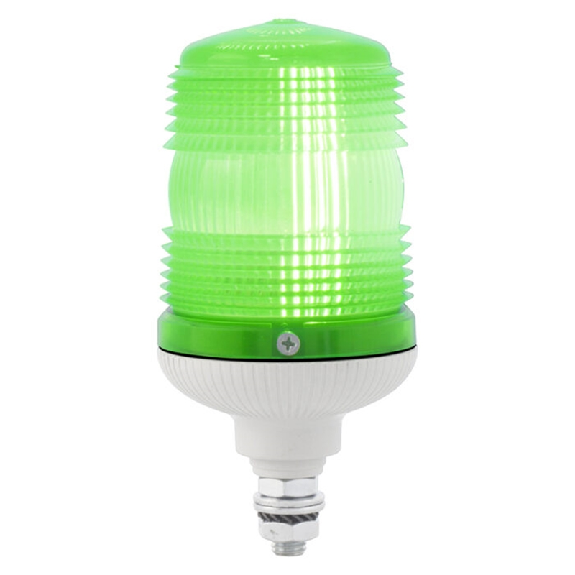 Feu MINIFLASH FIXE/FLASH VERT P V12/240AC IP54 Ø87mm GRIS-Lire la description