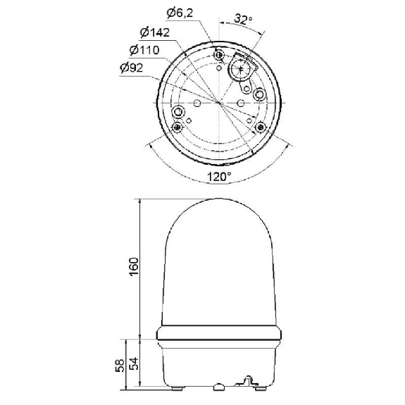 Feu à éclats double DEL BM 24VDC ROUGE IP65 Ø142mm NOIR Feu à éclats double DEL BM 24VDC ROUGE IP65 Ø142mm NOIR-Lire la description