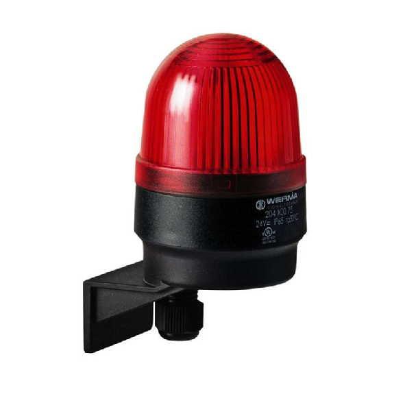 Feu à éclats WM 230VAC ROUGE Ø58mm IP65 NOIR-Lire la description