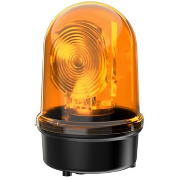 Feu rotatif Fresnel 24VAC/DC ORANGE IP65 Ø142mm NOIR-Lire la description
