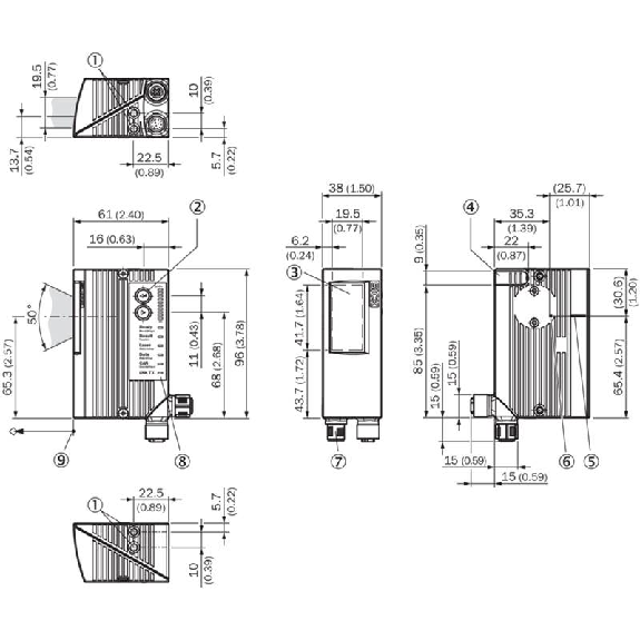 Lecteur de codes Linéaire, Multitrames, 60...730mm Lecteur de codes Linéaire, Multitrames, 60...730mm-Lire la description
