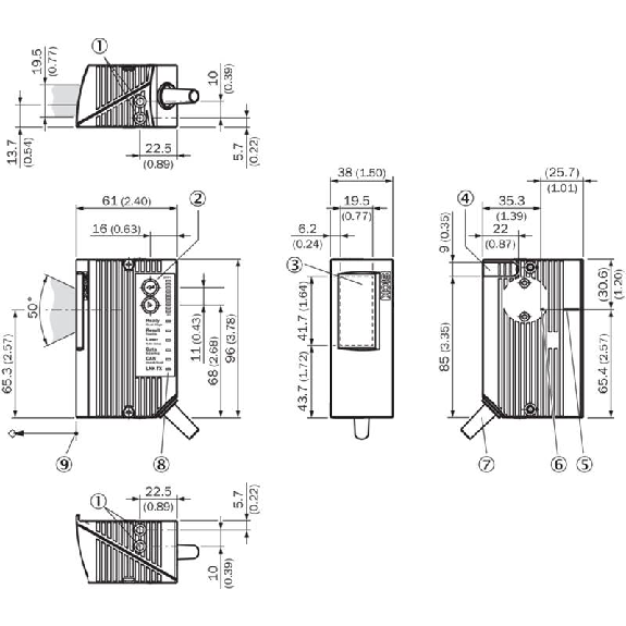 Lecteur de codes Linéaire, Multitrames, Focale fixe, 60...735mm Lecteur de codes Linéaire, Multitrames, Focale fixe, 60...735mm-Lire la description