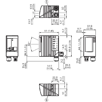 Lecteur de codes Multitrames, Focale fixe, Frontal, Short Range-Lire la description