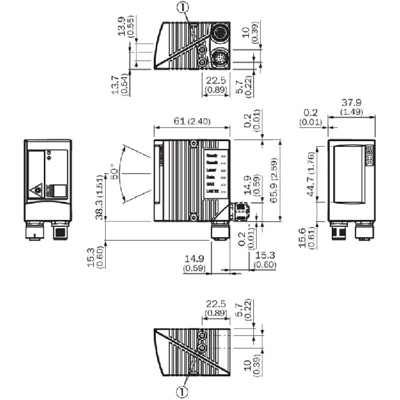 Lecteur de codes Multitrames, Focale fixe, Frontal, Short Range Lecteur de codes Multitrames, Focale fixe, Frontal, Short Range-Lire la description