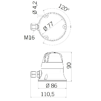 Feu MICROLAMP LED VERT V48DAC IP54 Ø77mm GRIS-Lire la description