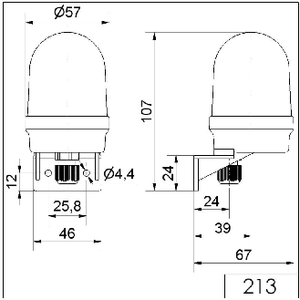 Feu permanent WM 12-240V VERT Ø57mm IP65 NOIR-Lire la description