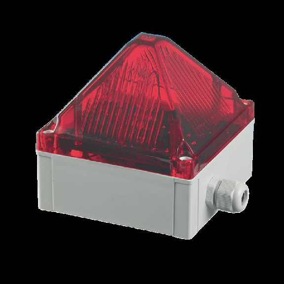 Feu flash Quadro 13J synchronisé 230Vac optique Rouge IP66/67 Feu flash Quadro 13J synchronisé 230Vac optique Rouge IP66/67-Lire la description