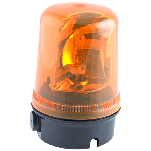 Feu tournant compact 20W 24Vdc Transparent 150xø100mm IP65-Lire la description