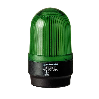 Feu permanent DEL BM 230VAC VERT IP66 Ø62mm NOIR-Lire la description