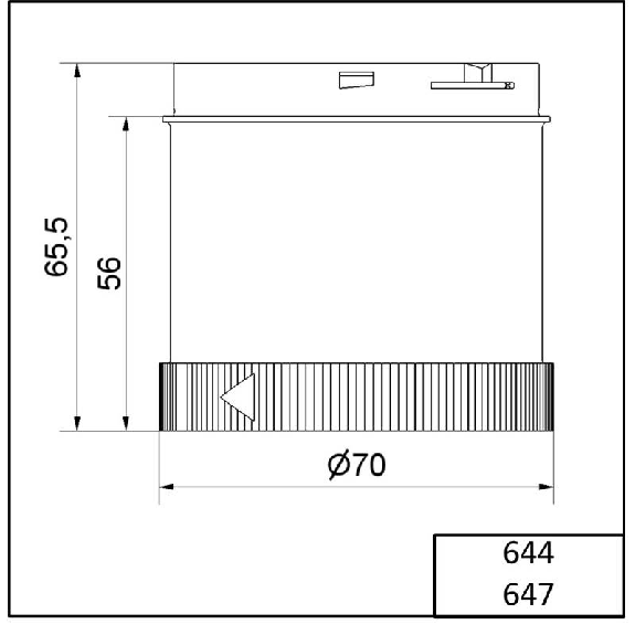 Élément feu permanent DEL 230VAC BLANC IP65 Ø70mm TRANSPARENT-Lire la description
