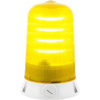 Feu tournant ROTALLAM S LED JAUNE V90/240AC IP65 Ø130mm GRIS-Lire la description