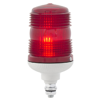 Feu MINIFLASH FIXE/FLASH ROUGE P V12/240AC IP54 Ø87mm GRIS-Lire la description