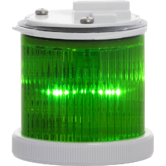 Feu MINITWS VERT FIXE/FLASH CO V24DAC IP66 Ø55mm GRIS-Lire la description