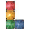 Feu à éclats double DEL BWM 48VAC BLEU IP66,IP67 NOIR