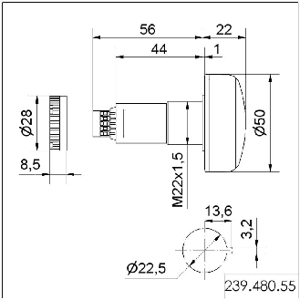 Feu encastrable à LED MULTICOULEUR 24Vdc IP65 Ø50mm-Lire la description