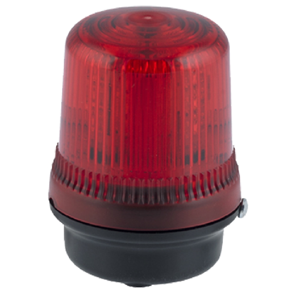 Feu LED fond plat 24Vdc Rouge 80xø60mm IP65-Lire la description