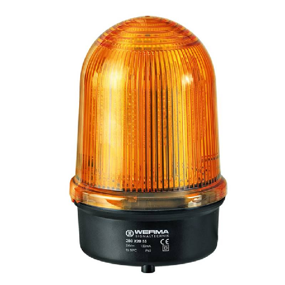 Feu de signal. tournant DEL BM 115-230VAC ORANGE IP65 Ø142mm NOIR-Lire la description