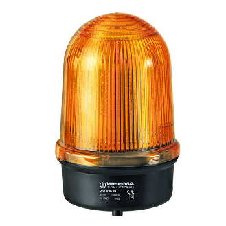 Feu de signal. tournant DEL BM 115-230VAC ORANGE IP65 Ø142mm NOIR-Lire la description