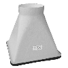 Cône de débit d'air pour hélice Ø 100 mm, 200 x 200 mm, 10 à 400 m3/h