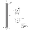 Colonne de montage pour barrages immatériels de sécurité H=2420mm
