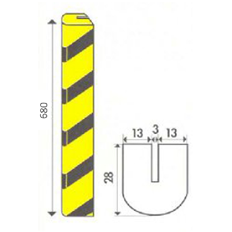 Bande de protection arêtes tranchantes - 680x28x29mm (Lot de 10p)-Lire la description