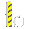 Bande de protection arêtes tranchantes - 680x28x29mm (Lot de 10p)