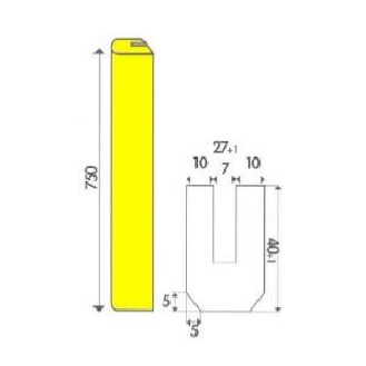 Bande de protection AMORTIFLEX Lot x10 (750x40x27mm)-Lire la description
