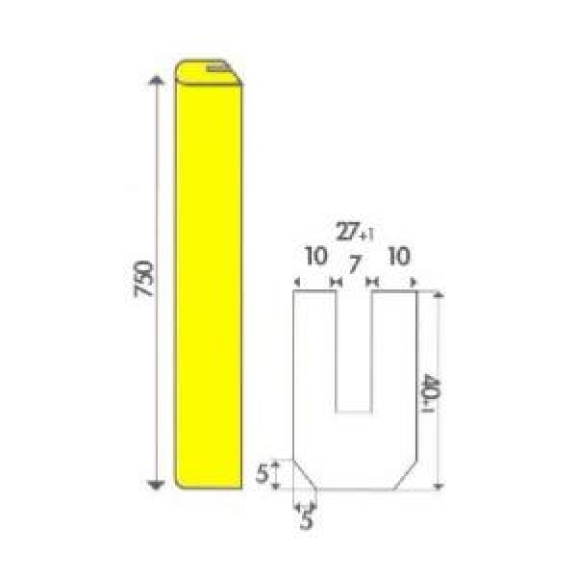 Bande de protection AMORTIFLEX Lot x10 (750x40x27mm)-Lire la description