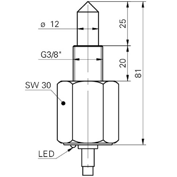 Détect. optique de niveau M16x1 PNP LO Polysulfon / Câble 2m Détect. optique de niveau M16x1 PNP LO Polysulfon / Câble 2m-Lire la description