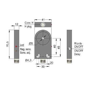 DPI Annulaire Ø=5mm PNP NO+NF 10-30Vdc / M12 4P-Lire la description