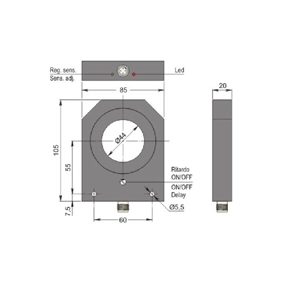 DPI Annulaire Ø=44mm PNP NO+NF 10-30Vdc / M12 4P DPI Annulaire Ø=44mm PNP NO+NF 10-30Vdc / M12 4P-Lire la description
