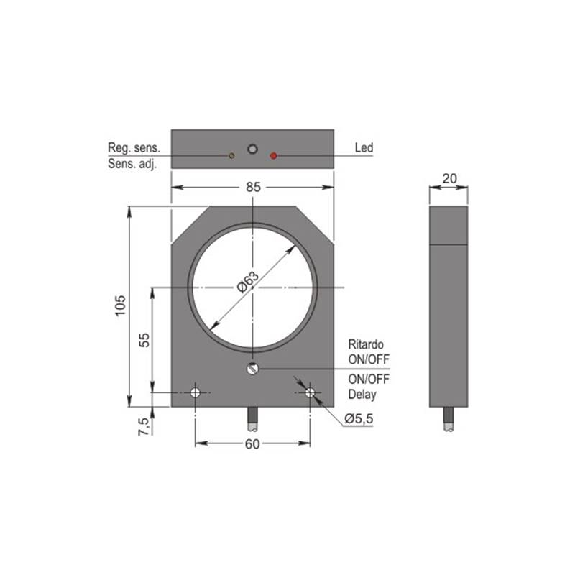 DPI Annulaire Ø=63mm PNP NO+NF 10-30Vdc / Câble 2m-Lire la description