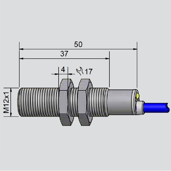 DPC Ex M12 2 fils DC NAMUR P2mm noyé 50(37)mm Inox V2A / Câble 2m PVC DPC Ex M12 2 fils DC NAMUR P2mm noyé 50(37)mm Inox V2A / Câble 2m PVC-Lire la description