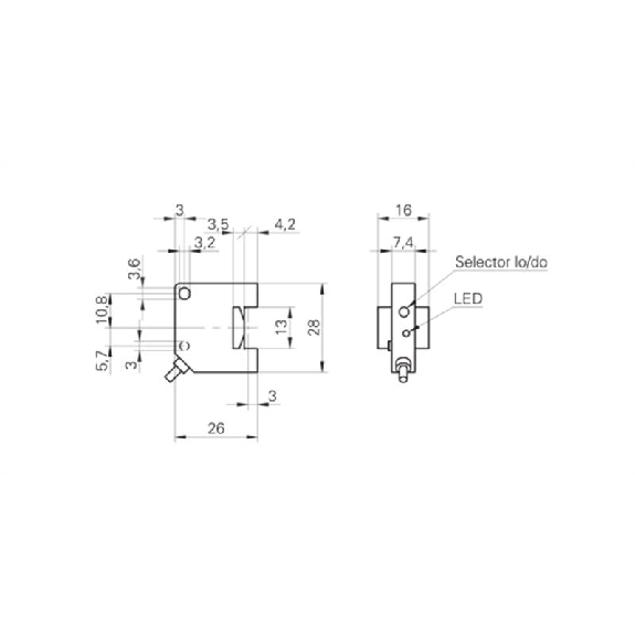 Détecteur optique de niveau pour tube Ø8-13mm PNP LO/DO / Câble 2m Détecteur optique de niveau pour tube Ø8-13mm PNP LO/DO / Câble 2m-Lire la description