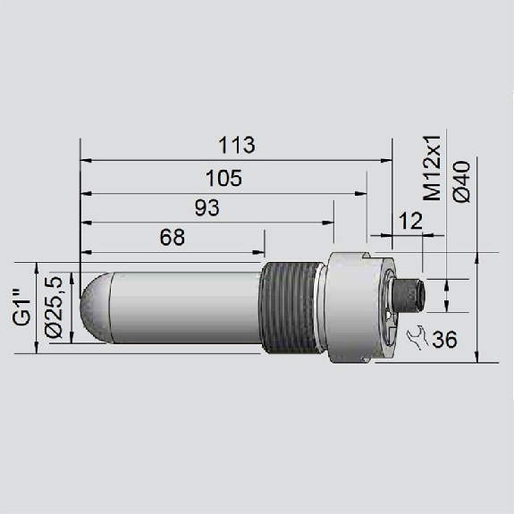 DPC Ex D26/G1 PNP NO+NF P20mm non noyé 113mm PTFE / M12 4P-Lire la description