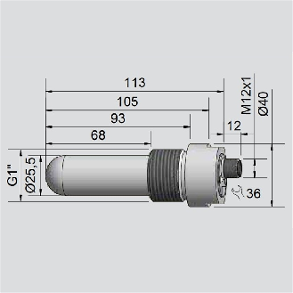 DPC Ex D26/G1 PNP NO+NF P20mm non noyé 113mm PTFE / M12 4P-Lire la description
