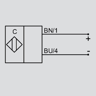 Détecteur capacitif DPC Ex M12 2 fils DC NAMUR P2mm noyé 53.5(41)mm PEEK / Câble 2m PVC-Lire la description