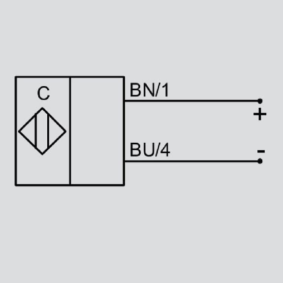 Détecteur capacitif DPC Ex M12 2 fils DC NAMUR P2mm noyé 53.5(41)mm PEEK / Câble 2m PVC-Lire la description