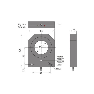 DPI Annulaire Ø=44mm PNP NO+NF 10-30Vdc / Câble 2m PVC-Lire la description
