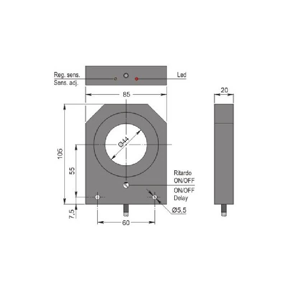 DPI Annulaire Ø=44mm PNP NO+NF 10-30Vdc / Câble 2m PVC-Lire la description