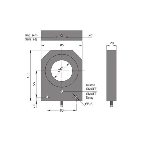 DPI Annulaire Ø=100mm PNP NO+NF Plast. 10-30Vdc / Câble 2m-Lire la description